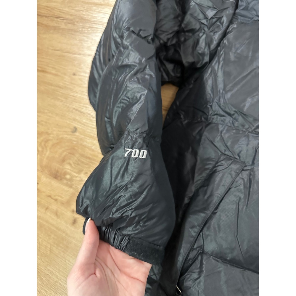 The North Face Nuptse 700 Down Puffer Jacket Mens Medium Black Hooded Coat - Picture 2 of 4